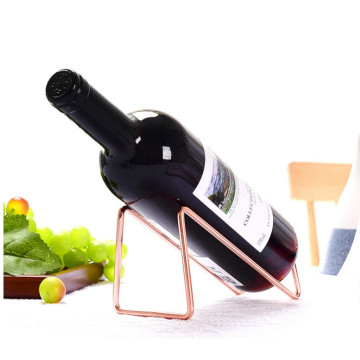 Wholesale home restaurant use metal rose gold silver color wine rack Christmas gift